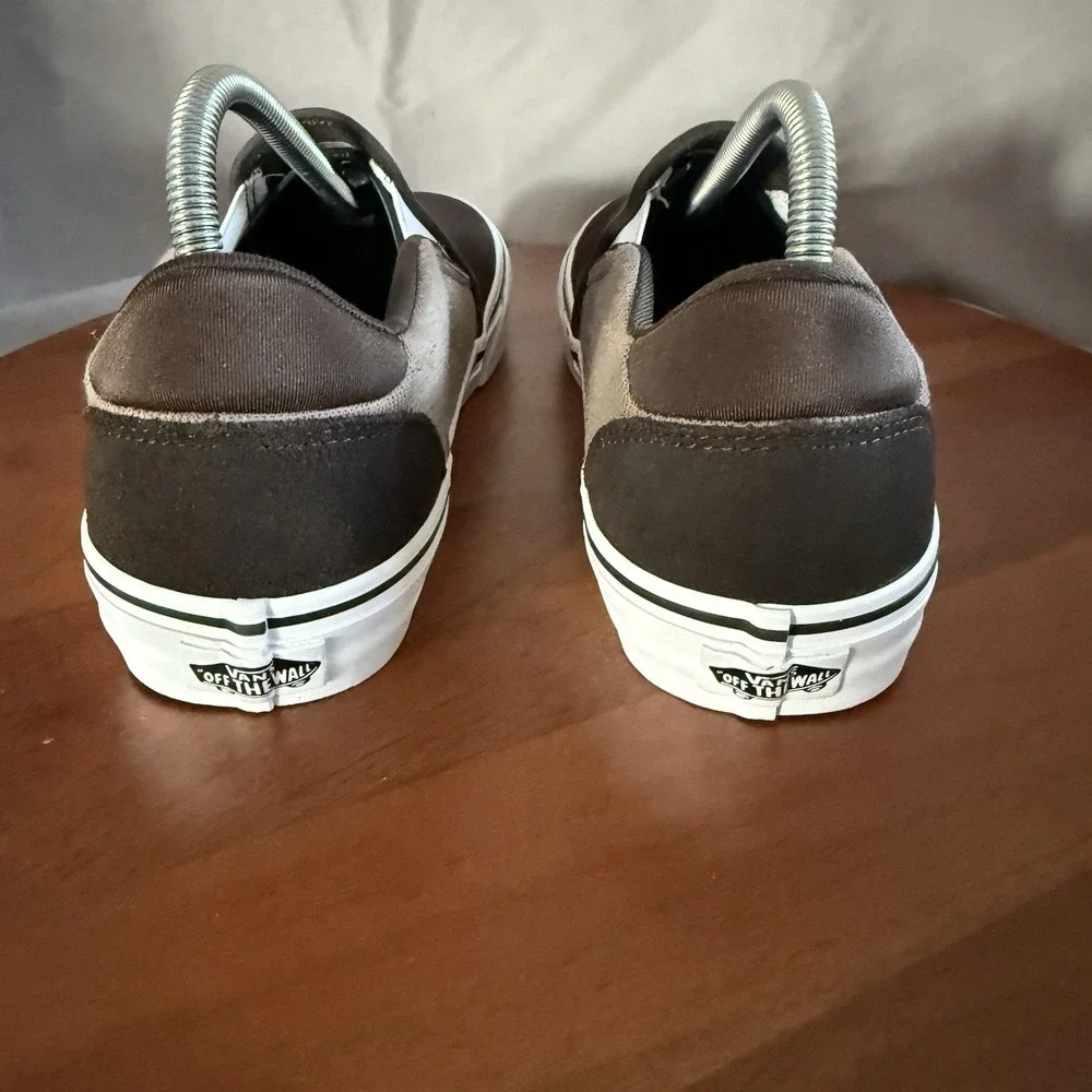 Vans Asher Deluxe Slip On Coffee Brown Cozy Knit Suede Skater Sneakers Men's 9.0